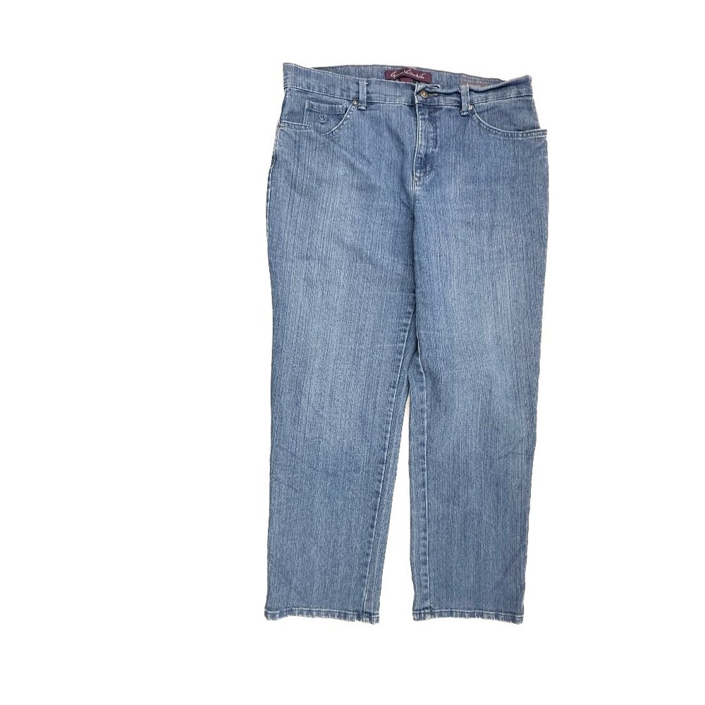 Gloria Vanderbilt Amanda Straight Leg Women's size 14P Medium Blue Denim Jeans
